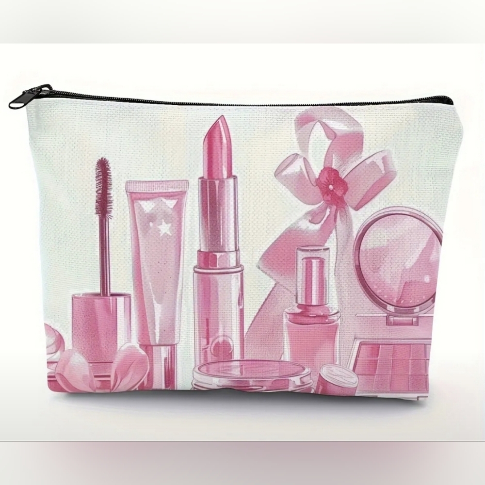 Cute cosmetic bag with design.